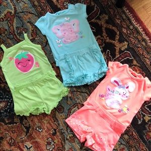 3 two piece outfits 0-3 month